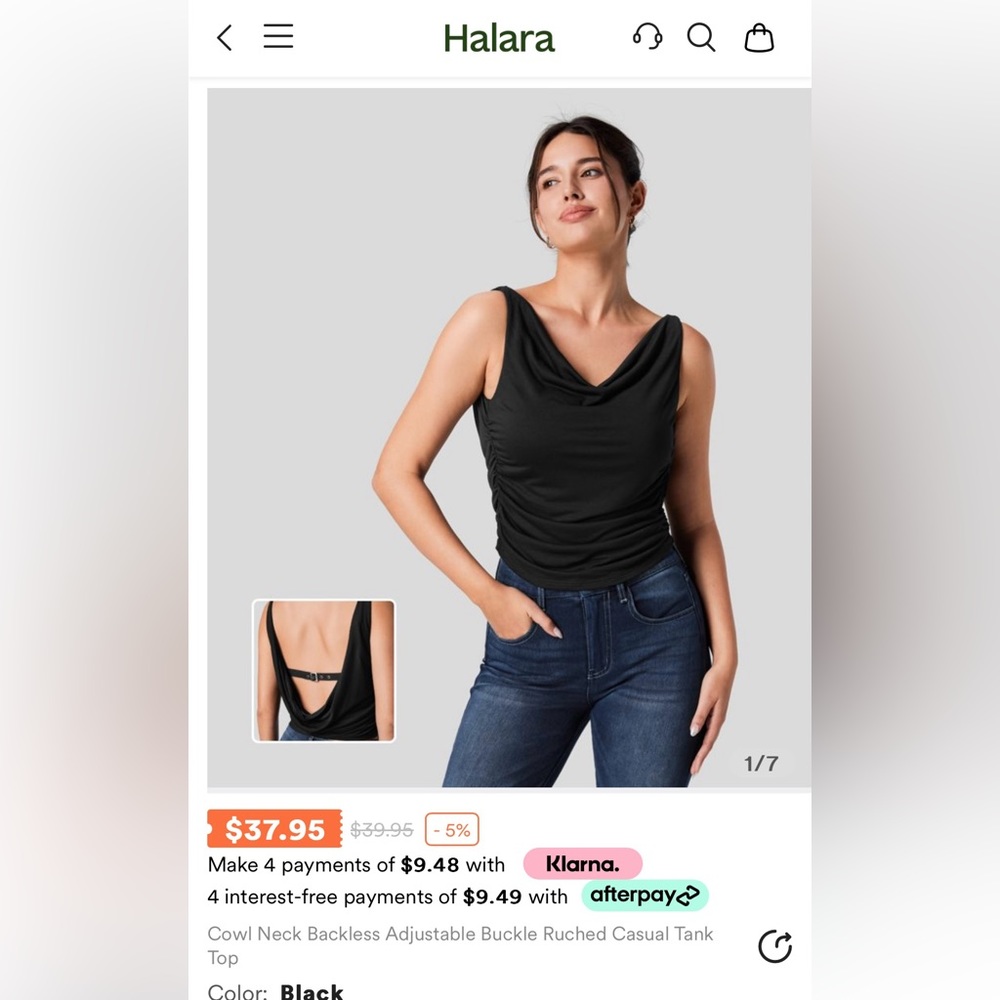 Halara backless tank top